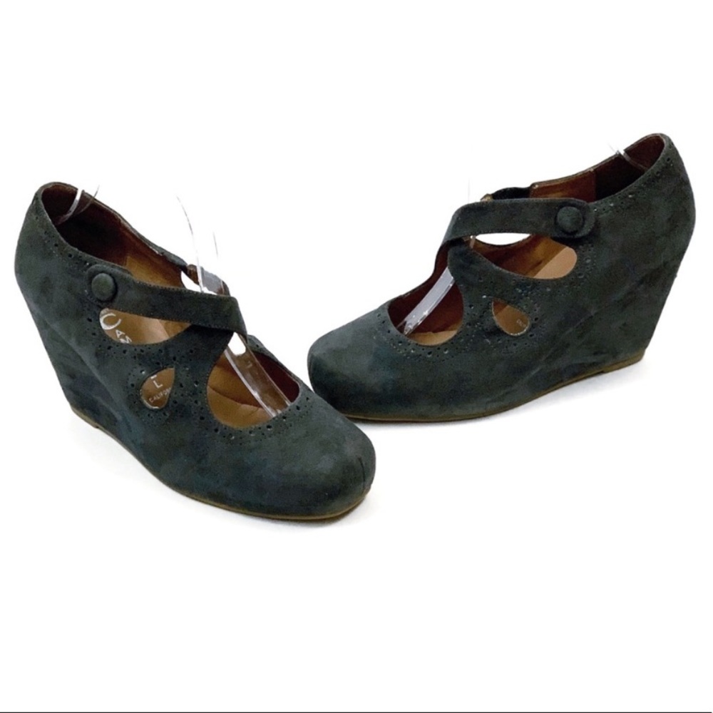 Jeffrey Campbell Leigh Gray Suede Wedges 10